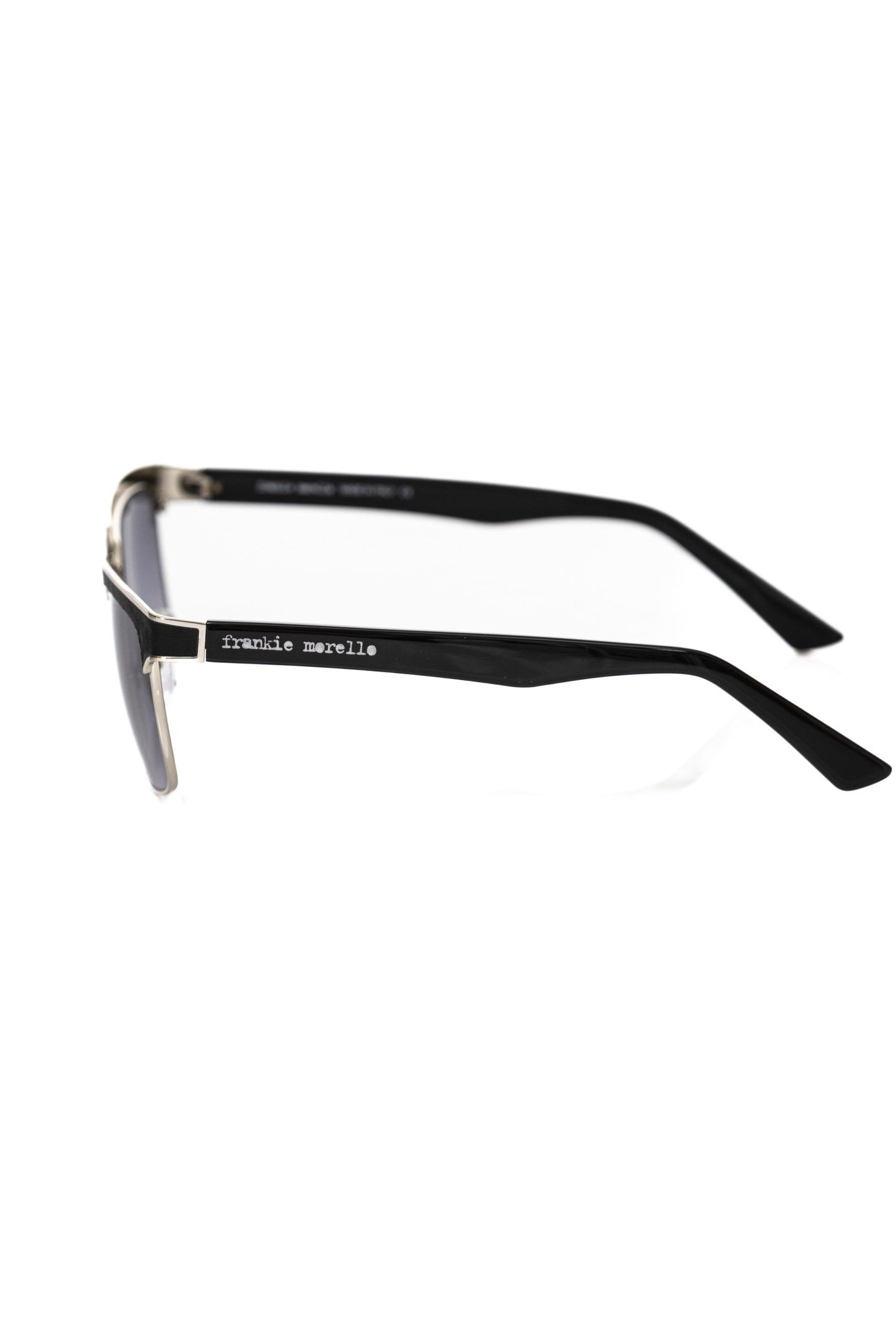 Frankie Morello Schwarze Metallicfaser-Sonnenbrille für Herren