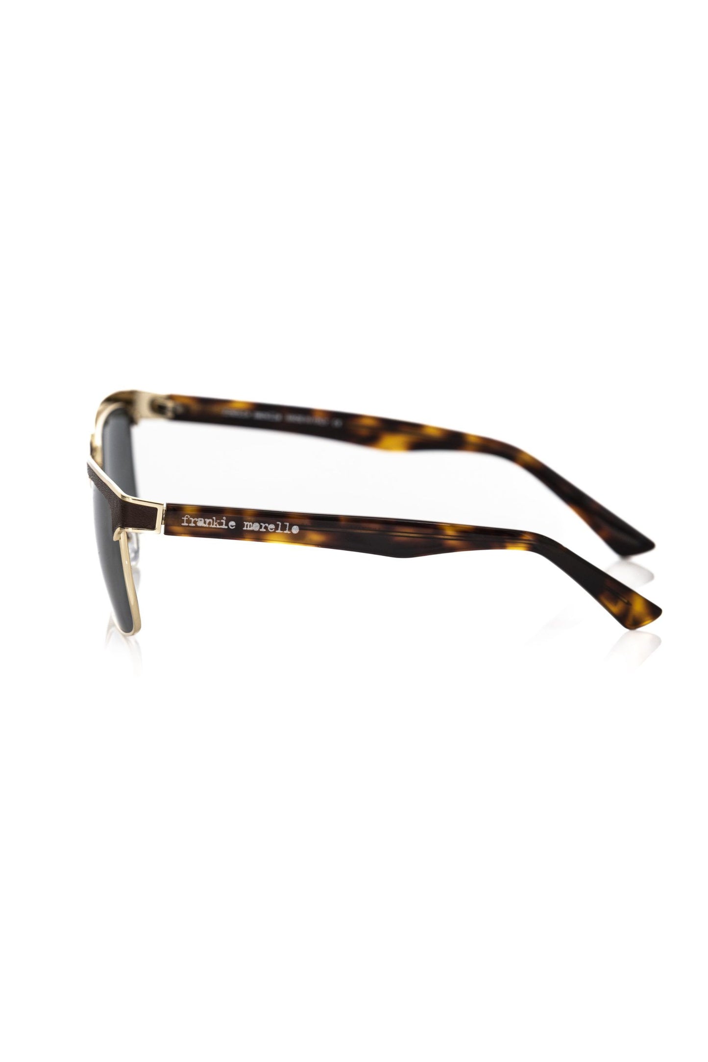 Frankie Morello Braune Sonnenbrille aus Metallicfaser für Herren