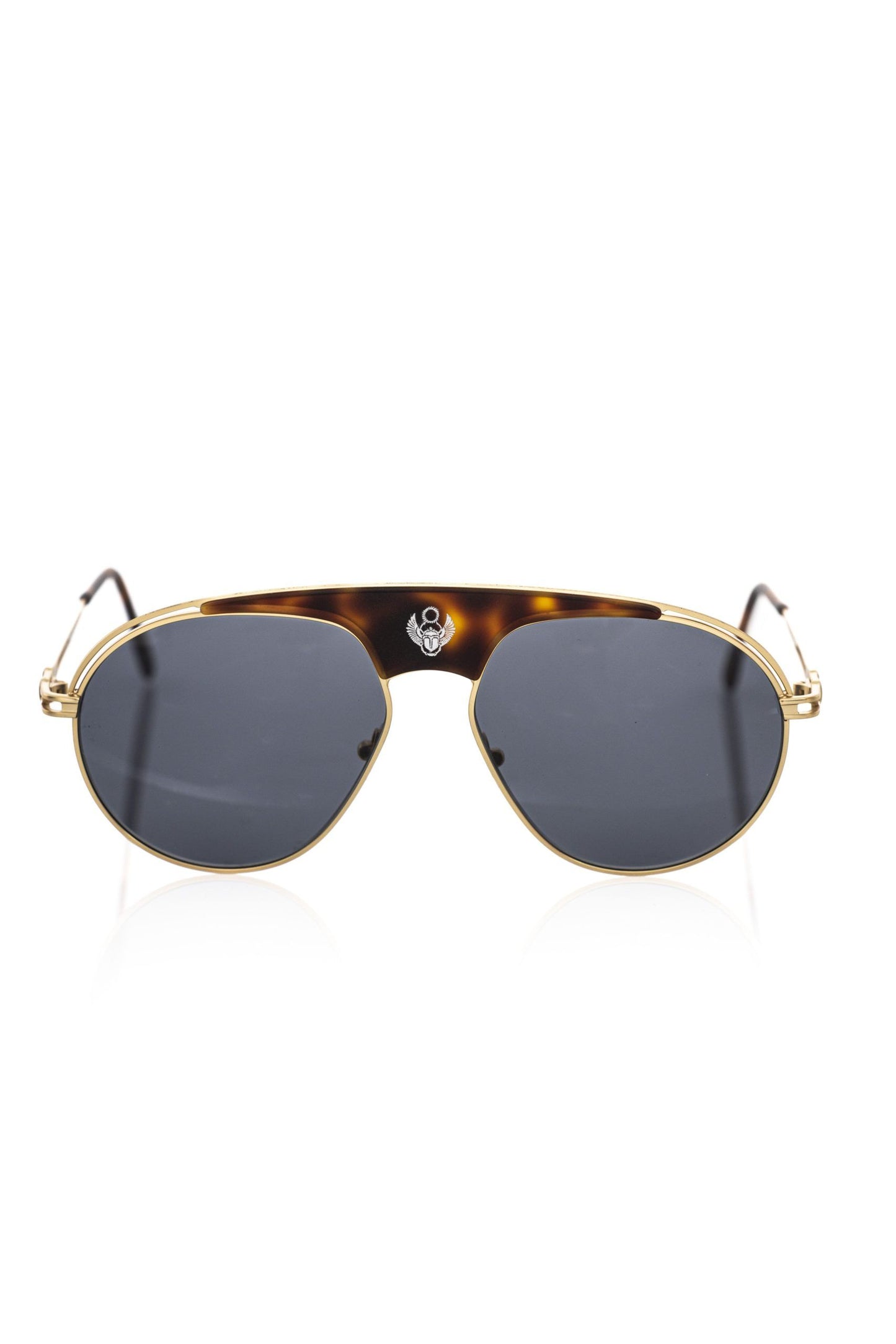 Frankie Morello Braune Metallic-Sonnenbrille für Herren