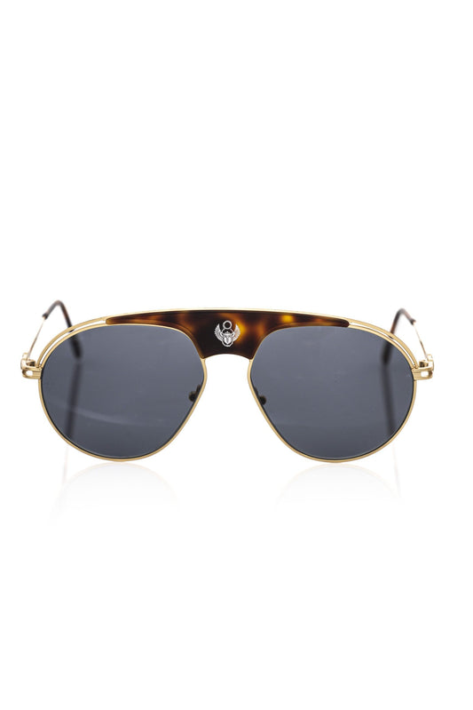 Frankie Morello Braune Metallic-Sonnenbrille für Herren