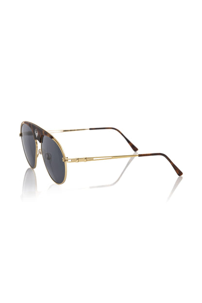 Frankie Morello Braune Metallic-Sonnenbrille für Herren