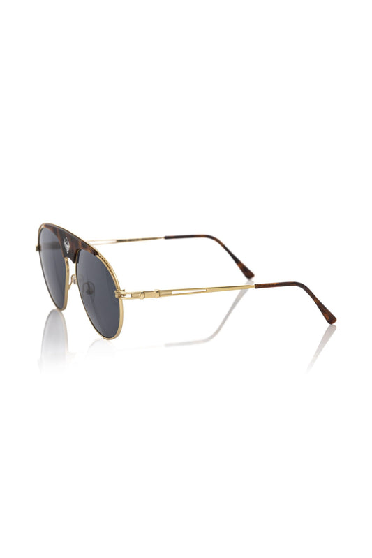 Frankie Morello Braune Metallic-Sonnenbrille für Herren