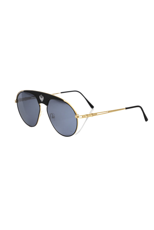 Frankie Morello Schwarze Metallicfaser-Sonnenbrille für Herren