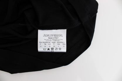 Roccobarocco – Schwarzes, verziertes Mini-Etuikleid aus Jersey