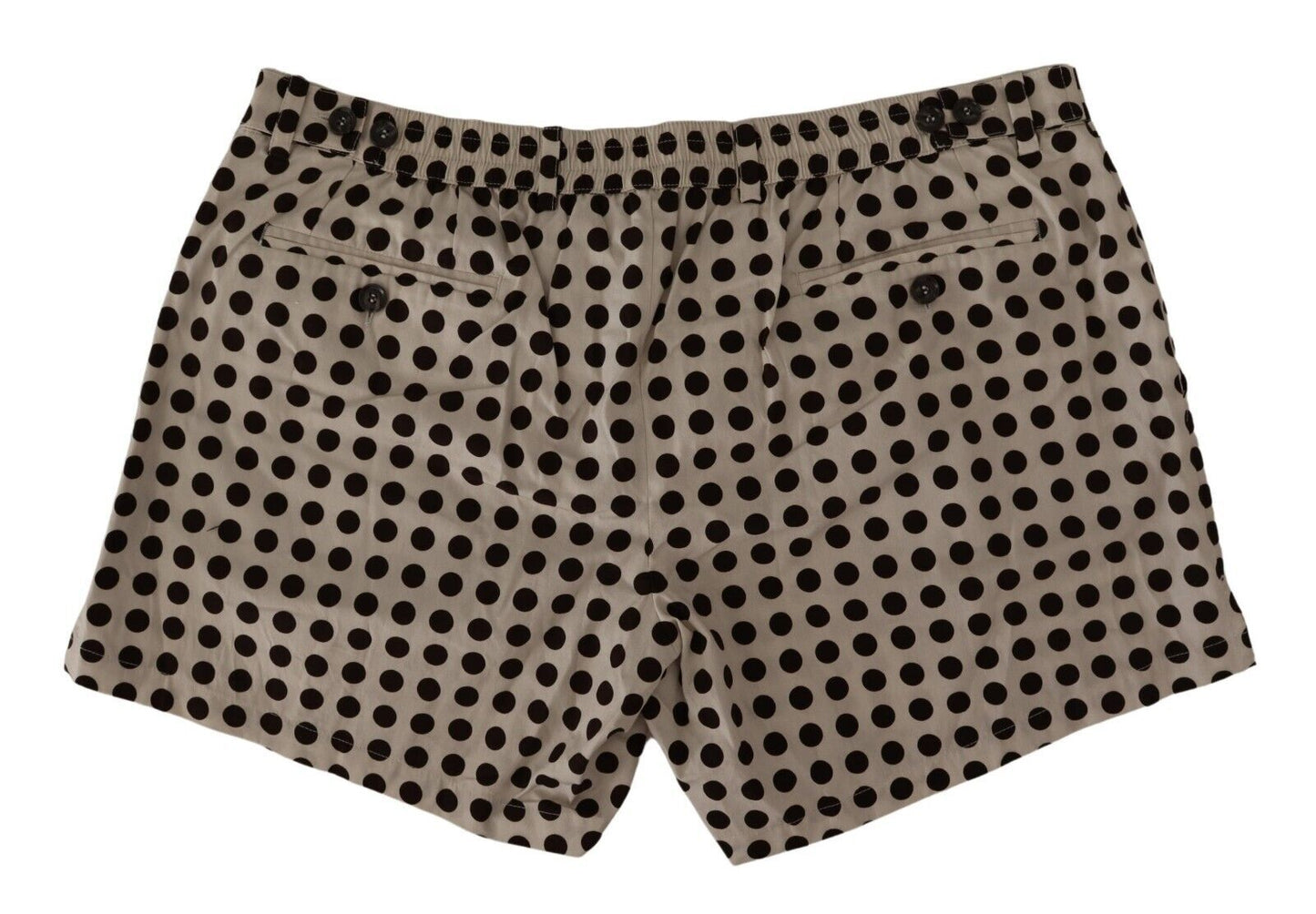 Dolce &amp; Gabbana – Shorts aus Baumwollleinen mit schwarzen und weißen Punkten