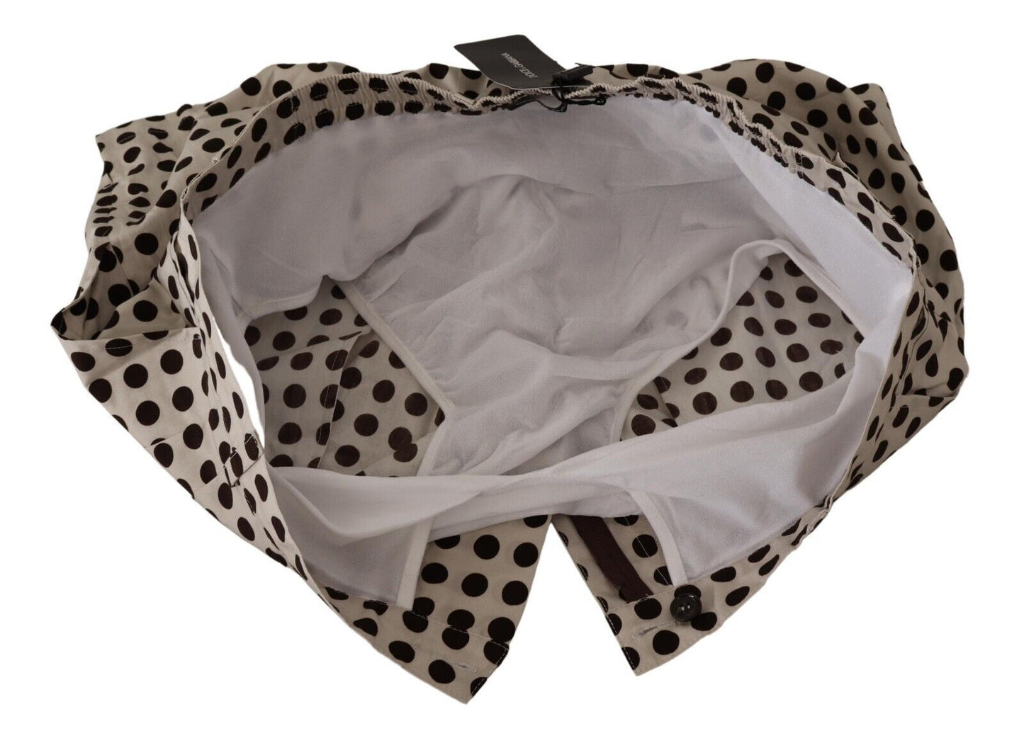 Dolce &amp; Gabbana – Shorts aus Baumwollleinen mit schwarzen und weißen Punkten