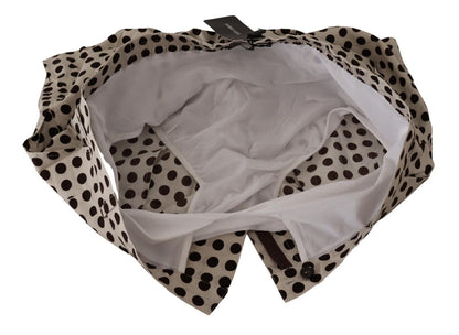 Dolce &amp; Gabbana – Shorts aus Baumwollleinen mit schwarzen und weißen Punkten