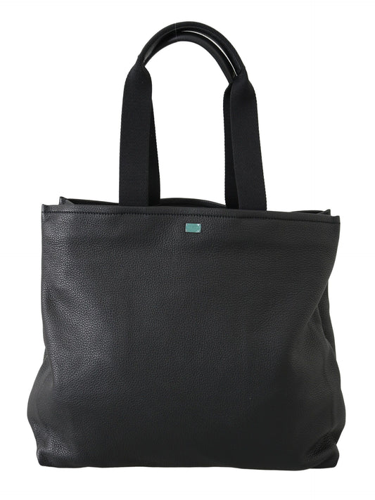 Dolce & Gabbana Schwarze Leder-Tragetasche für Reisen, Einkaufen und Fitnessstudio #DGFAMILY