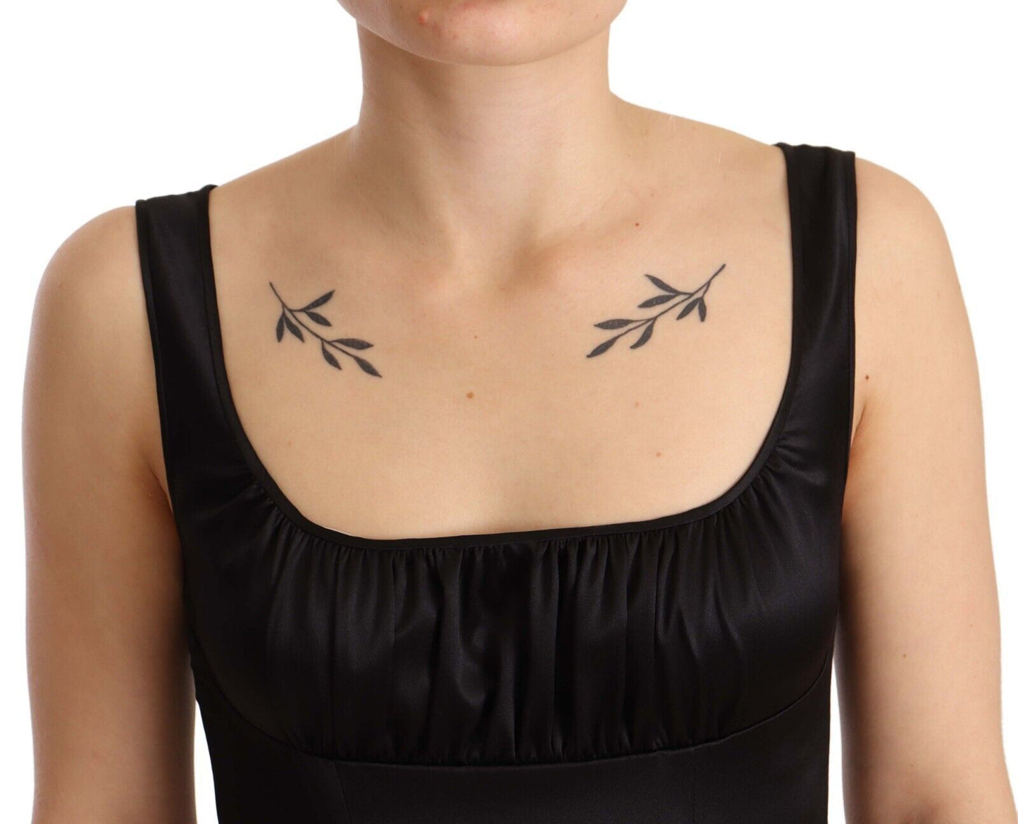 Dolce &amp; Gabbana – Schwarzes, figurbetontes Meerjungfrauen-Midikleid aus Stretch-Seide