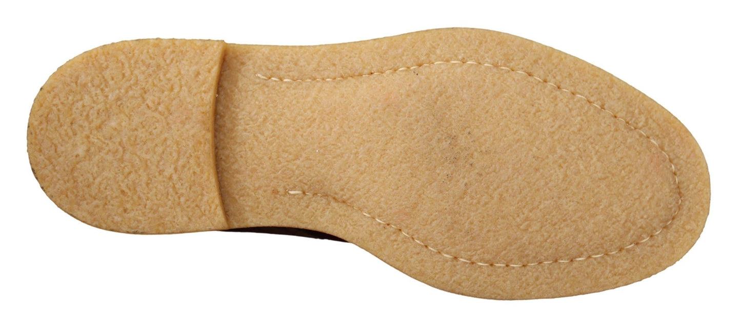 Dolce &amp; Gabbana Bordeaux Samtschuhe aus exotischem Leder