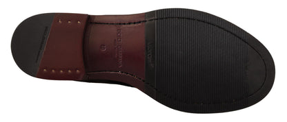 Dolce &amp; Gabbana – Schwarze Samtschuhe aus exotischem Leder