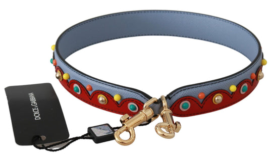 Dolce &amp; Gabbana Blauer Handtaschen-Accessoire-Schultergurt aus Leder
