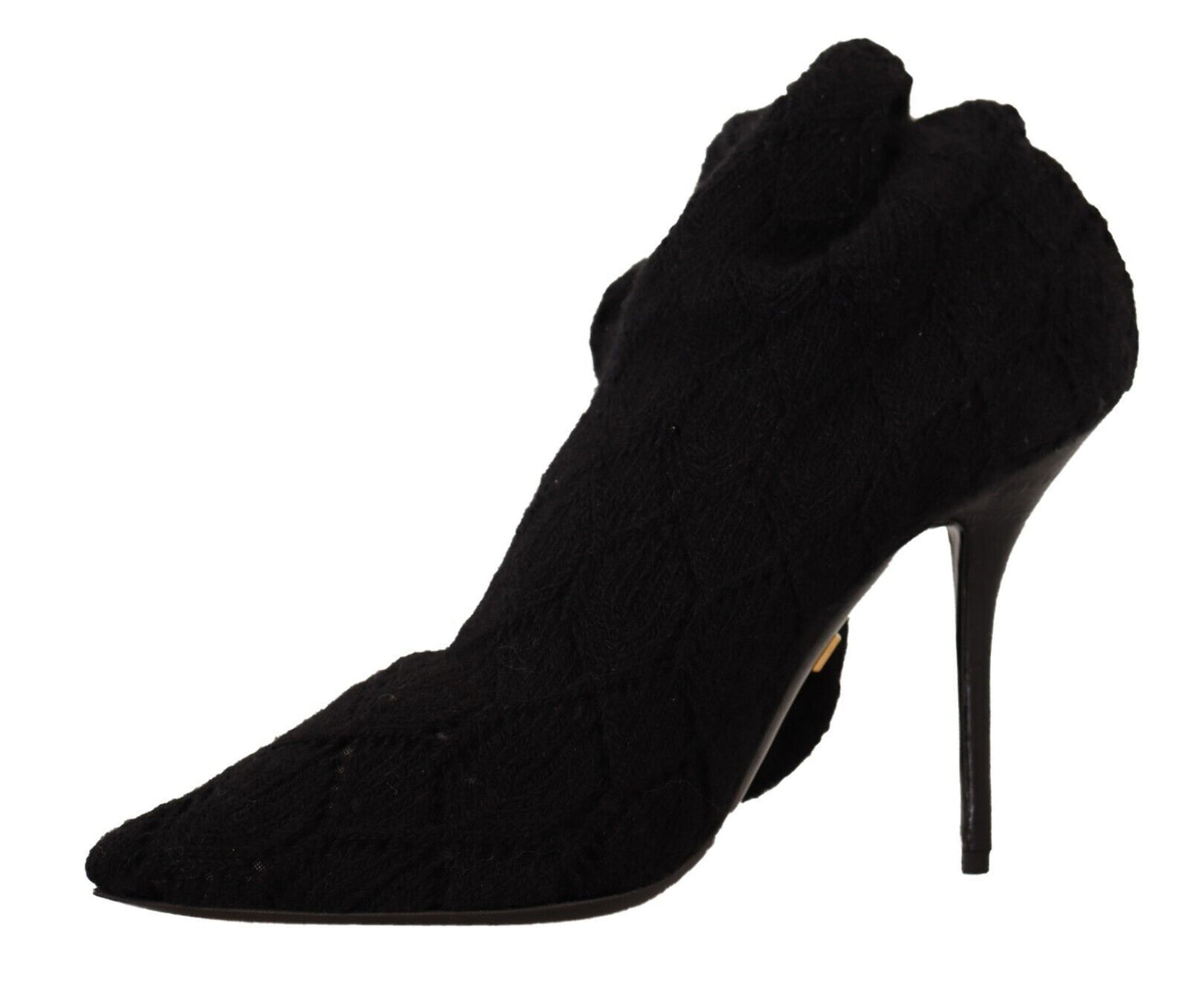 Dolce &amp; Gabbana – Kniehohe Stiefeletten in Schwarz mit Stretch-Socken