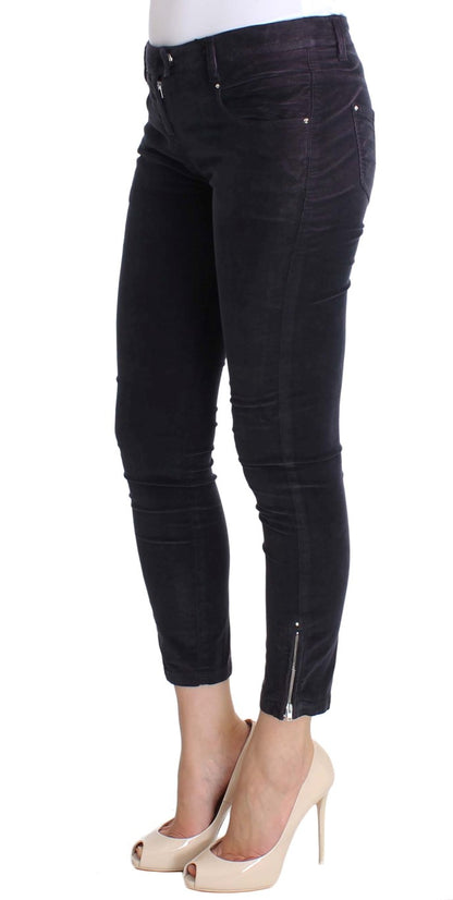 Costume National – Lilafarbene, verkürzte Cordjeans