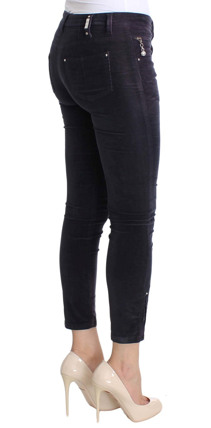 Costume National – Lilafarbene, verkürzte Cordjeans