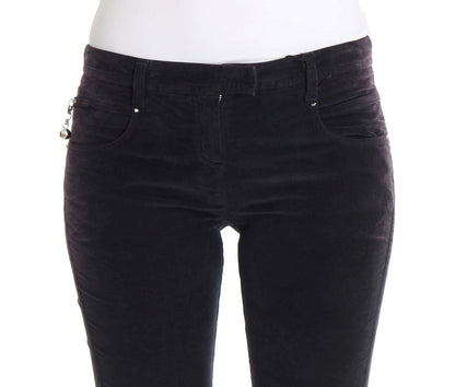 Costume National – Lilafarbene, verkürzte Cordjeans