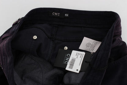 Costume National – Lilafarbene, verkürzte Cordjeans