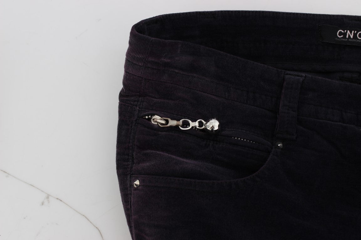 Costume National – Lilafarbene, verkürzte Cordjeans