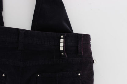 Costume National – Lilafarbene, verkürzte Cordjeans