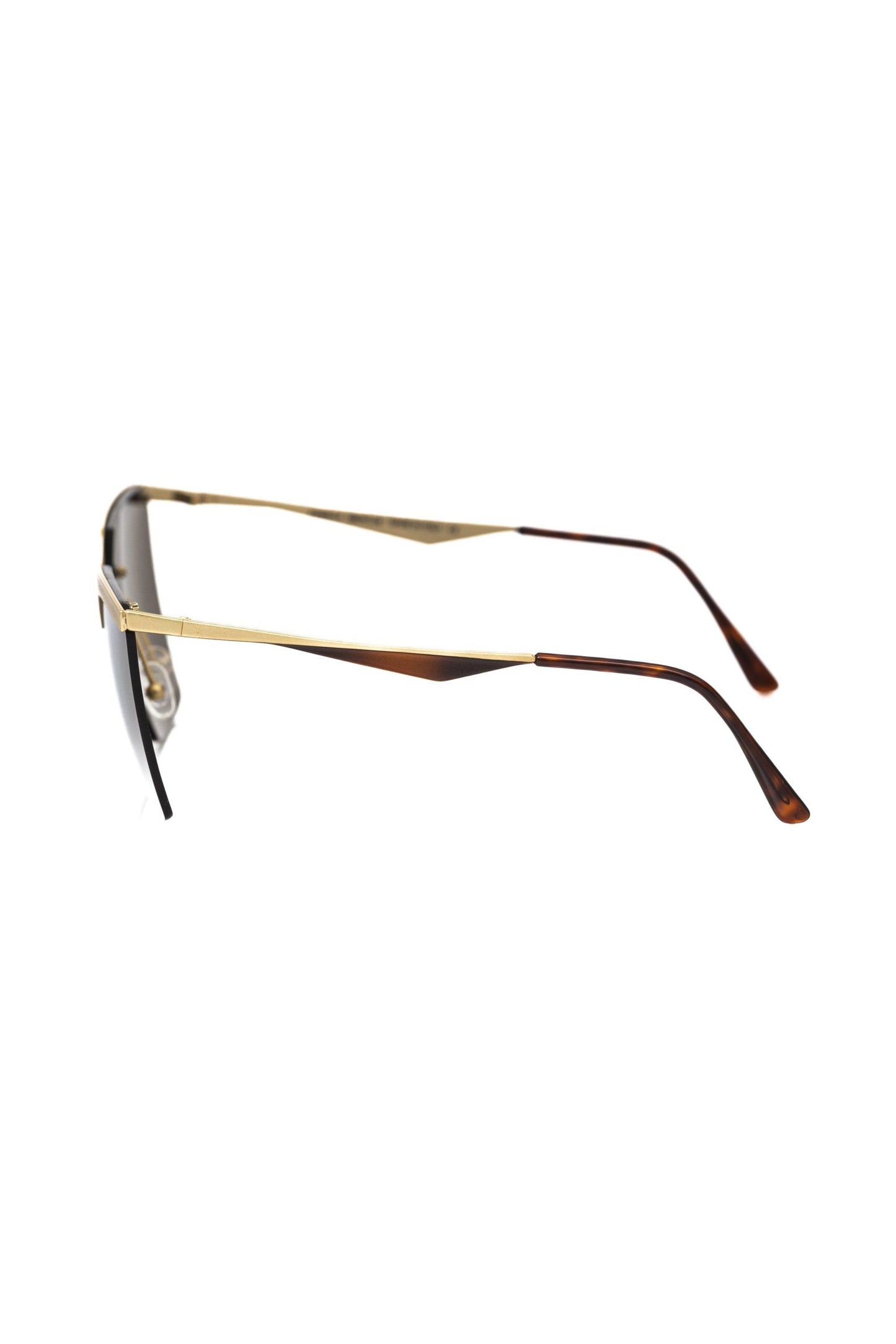 Frankie Morello Damen-Sonnenbrille aus goldfarbener Metallicfaser