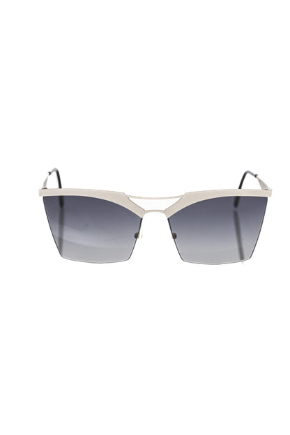Frankie Morello Damen-Sonnenbrille aus silberner Metallicfaser
