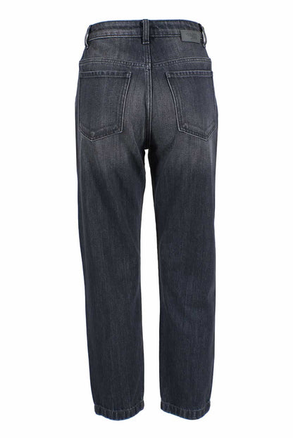 Yes Zee Schwarze Damen-Jeans mit hoher Taille aus Baumwolle