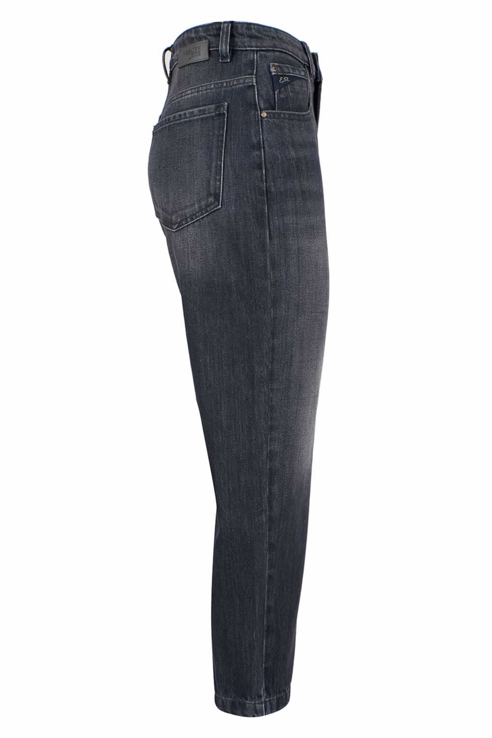 Yes Zee Schwarze Damen-Jeans mit hoher Taille aus Baumwolle