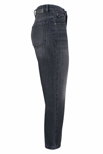 Yes Zee Schwarze Damen-Jeans mit hoher Taille aus Baumwolle