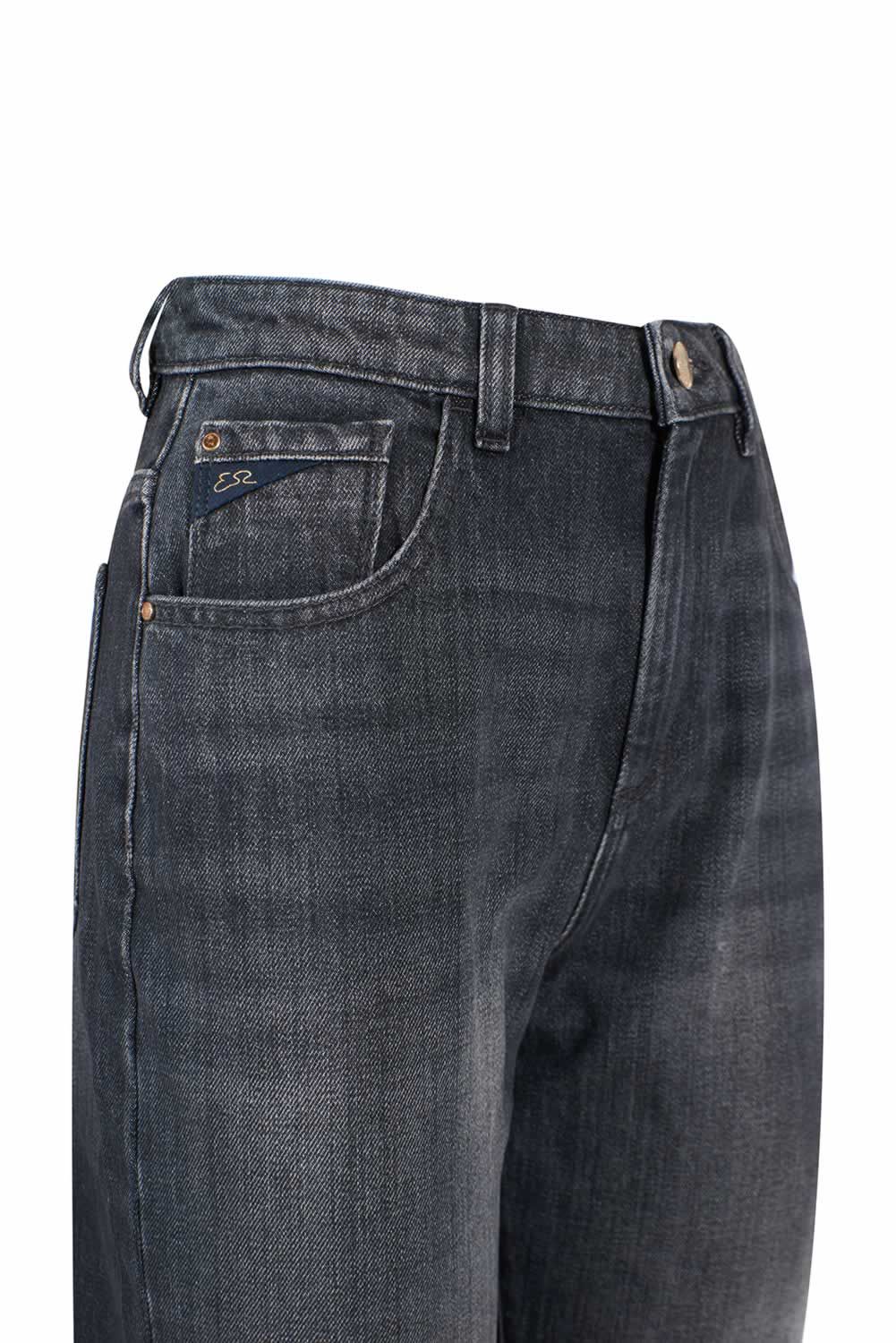 Yes Zee Schwarze Damen-Jeans mit hoher Taille aus Baumwolle