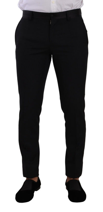 بدلة دولتشي آند غابانا السوداء الذهبية الصوفية الضيقة المكونة من قطعتين