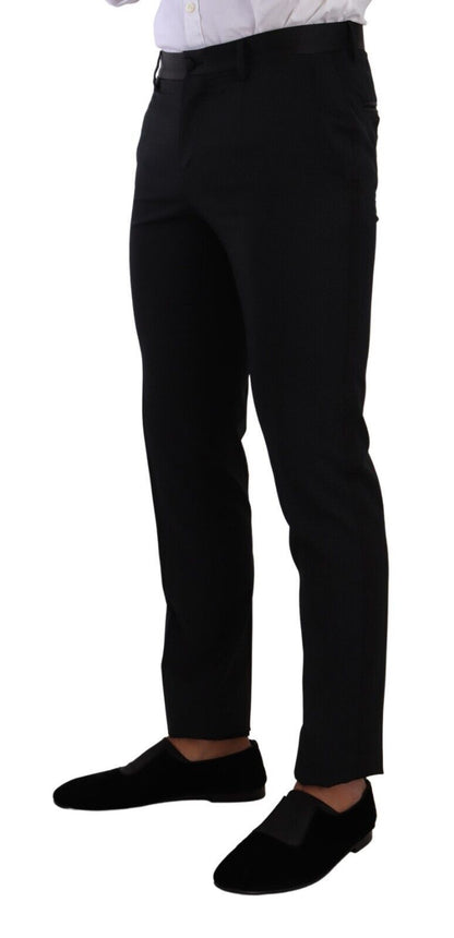 بدلة دولتشي آند غابانا السوداء الذهبية الصوفية الضيقة المكونة من قطعتين