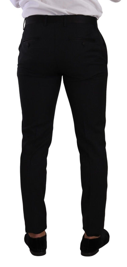 بدلة دولتشي آند غابانا السوداء الذهبية الصوفية الضيقة المكونة من قطعتين