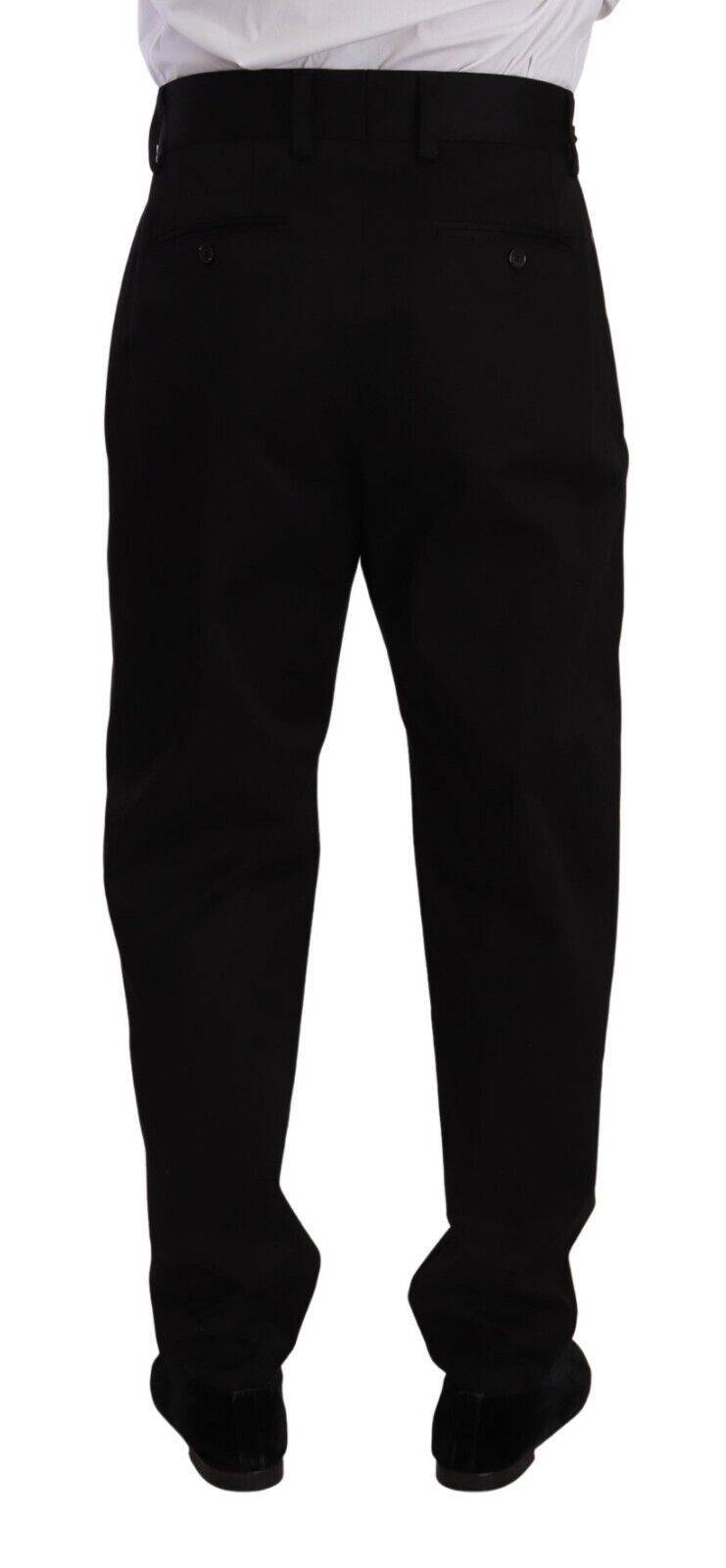 Dolce &amp; Gabbana Schwarze Baumwollhose mit hoher Taille für Herren