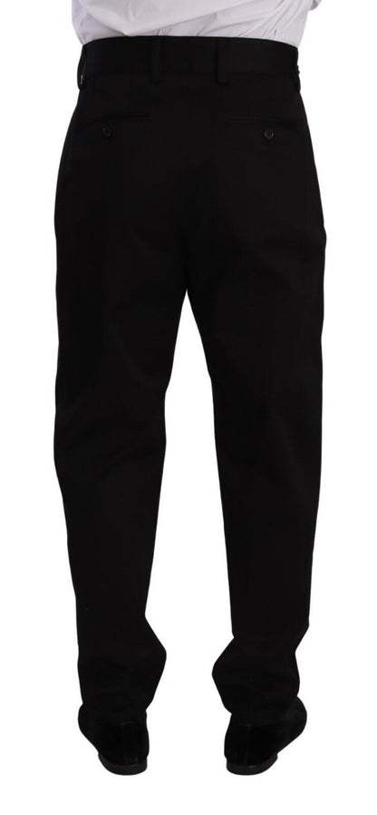 Dolce &amp; Gabbana Schwarze Baumwollhose mit hoher Taille für Herren