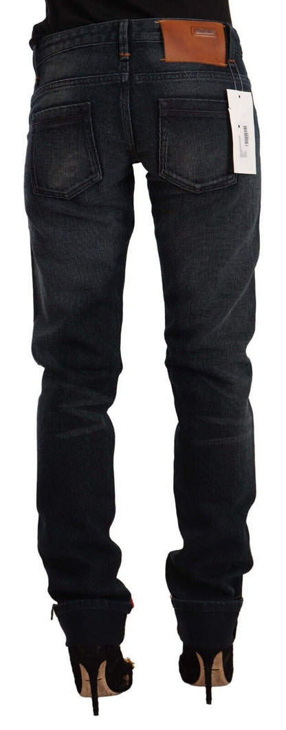 Acht – Schwarze Skinny-Jeans aus verwaschener Baumwolle mit niedriger Taille