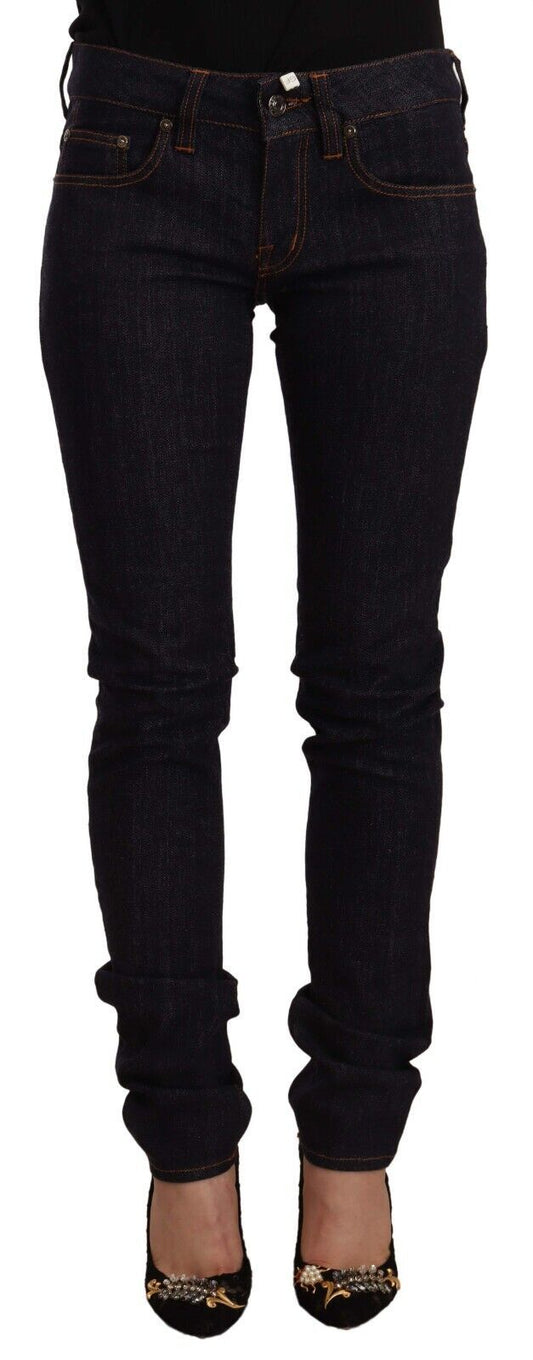 GF Ferre – Schwarze Skinny-Jeans aus Baumwolldenim mit mittlerer Taille