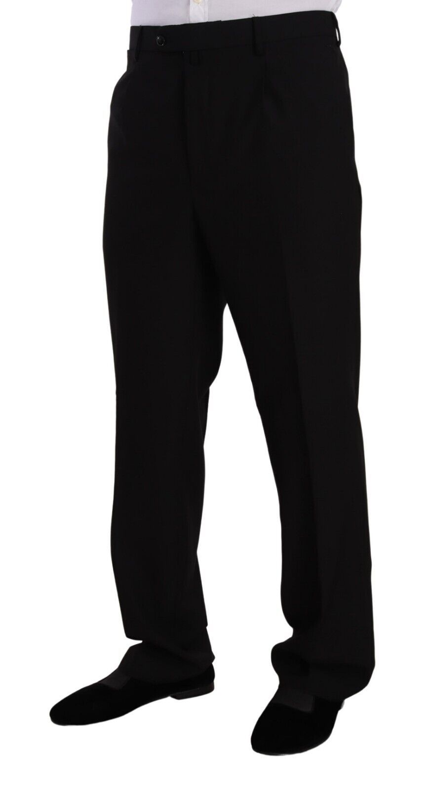 Domenico Tagliente – Schwarzer, einreihiger Anzug aus Polyester