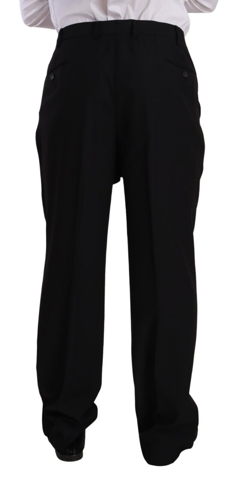 Domenico Tagliente – Schwarzer, einreihiger Anzug aus Polyester