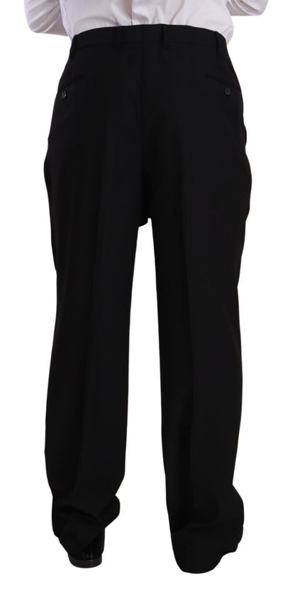 Domenico Tagliente – Schwarzer, einreihiger Anzug aus Polyester