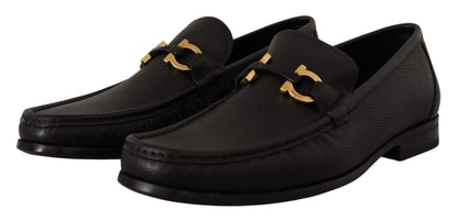 Salvatore Ferragamo Elegante Loafer aus schwarzem Kalbsleder