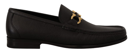 Salvatore Ferragamo Elegante Loafer aus schwarzem Kalbsleder