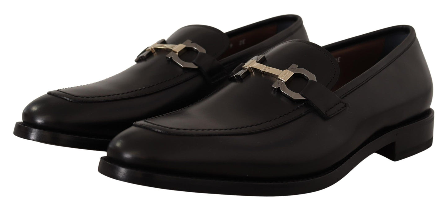 Salvatore Ferragamo Suave schwarze Leder-Gancio-Bit-Loafer