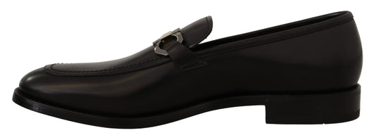 Salvatore Ferragamo Suave schwarze Leder-Gancio-Bit-Loafer