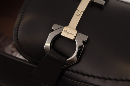 Salvatore Ferragamo Suave schwarze Leder-Gancio-Bit-Loafer