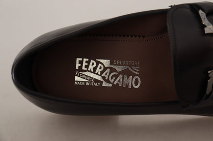 Salvatore Ferragamo Suave schwarze Leder-Gancio-Bit-Loafer