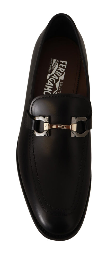 Salvatore Ferragamo Suave schwarze Leder-Gancio-Bit-Loafer