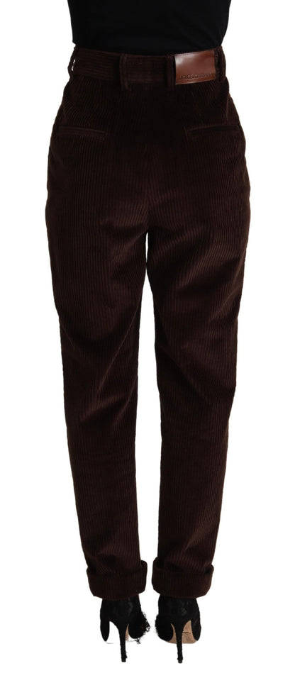 Dolce &amp; Gabbana Bordeaux Cordhose aus Baumwolle mit konischer Passform