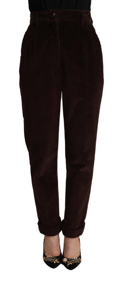 Dolce &amp; Gabbana Bordeaux Cordhose aus Baumwolle mit konischer Passform