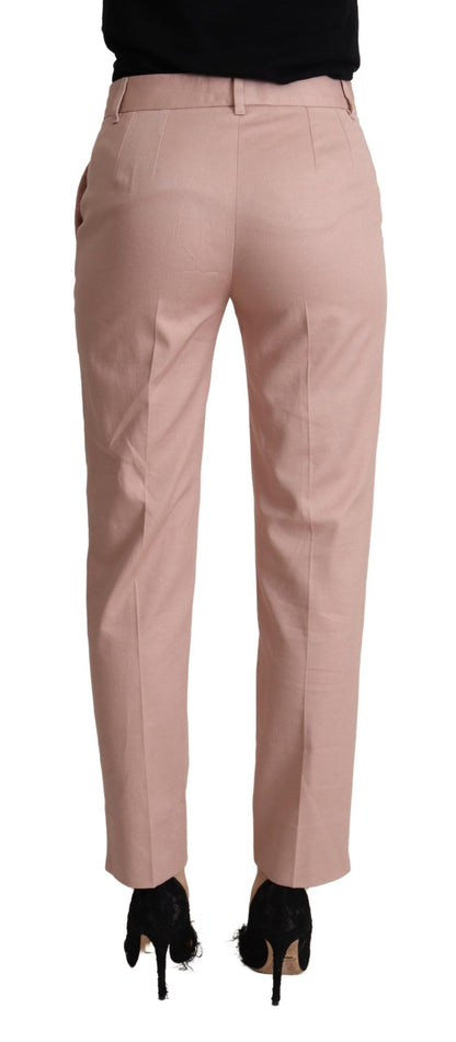 Dolce &amp; Gabbana – Tapered-Hose aus Baumwolle mit mittlerer Taille, Rosa
