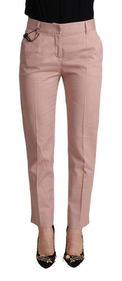 Dolce &amp; Gabbana – Tapered-Hose aus Baumwolle mit mittlerer Taille, Rosa